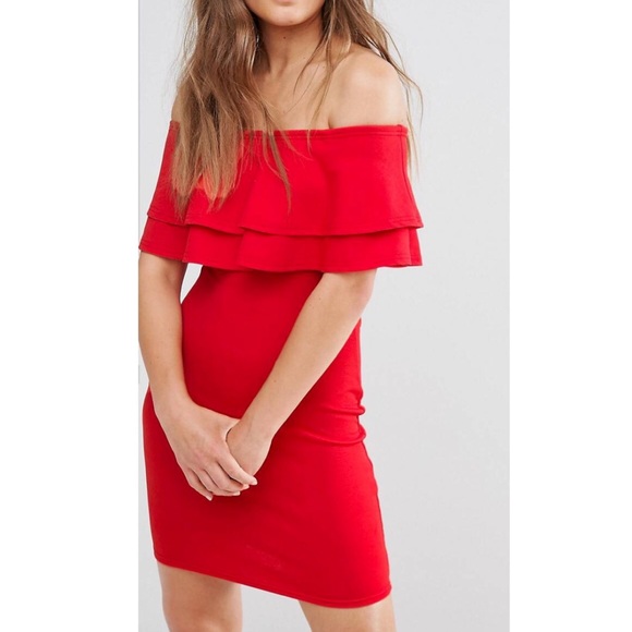 new look red bodycon dress